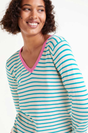 Compania Fantastica - Trui stripes turquoise/pink
