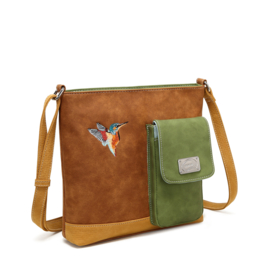 Hi-di-Hi tas Quack Cognac/ green