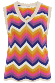 Sugerhill - Rosie knit vest Sunset Chevron