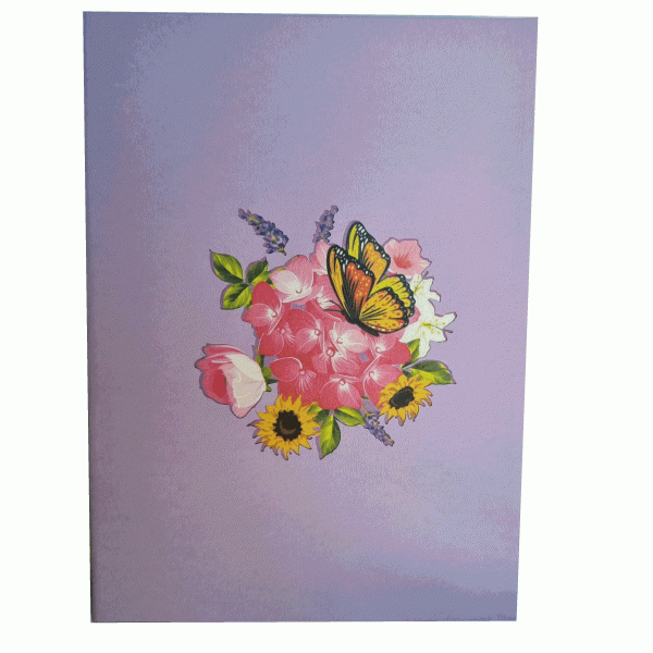 Pop-up kaart Vlinder op bloem