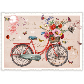 Kaart met glitters - Feestfiets