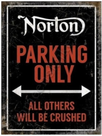 metal wall sign norton parking only 30-40 cm