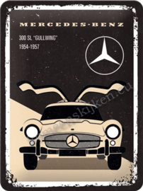 metalen reclamebord Mercedes 300 SL Gullwing 15-20 cm