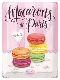 metalen wandbord Macarons de Paris 30-40 CM