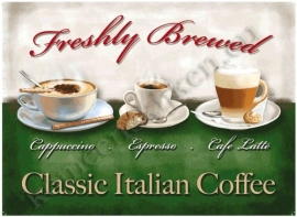 metalen wandplaat classic italian coffee 30-40 cm