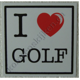 sticker I love golf 10,5 cm.