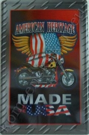 metalen wandplaat american heritage, Made in the USA 20-30 cm