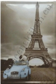 metalen reclamebord citroen 2CV eiffeltoren 20-30 cm