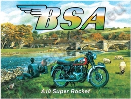 blikken wandplaat BSA A10 super rocket 30-40 cm