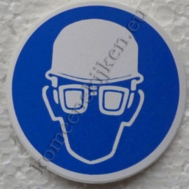 sticker veiligheidshelm en veiligheidsbril  5 cm