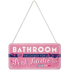 hanging sign Bathroom pink ladies 10x20 cm