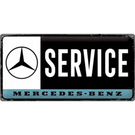 metalen wandbord Mercedes Benz service 25x50 cm