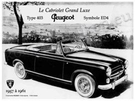 metal sign peugeot 403 cabriolet 15x21 cm