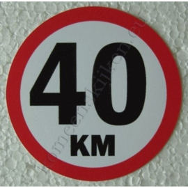 sticker 40 km 7,5 cm