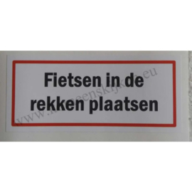 sticker Fietsen in de rekken plaatsen 12,5 cm