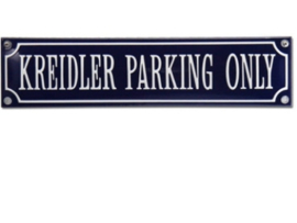 emaille straatnaambord kreidler parking only