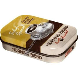 blikken mint box kopje koffie morning blend