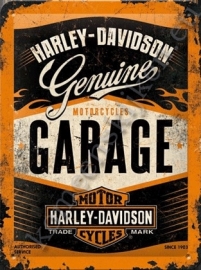 Metalen wandbord Harley garage 15-20 cm