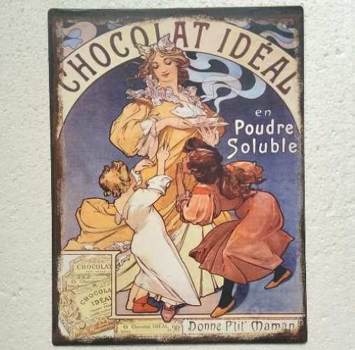 blikken muurbord Chocolat Ideal 25x33 cm