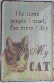 wandplaat I like my cat 20-30 cm