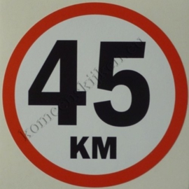 sticker 45 km / kilometer 11 cm.