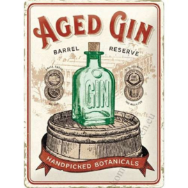 metalen wandplaat Aged Gin 30x40 cm