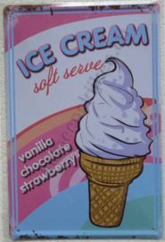 metalen reclamebord ice cream soft serve 20-30 cm