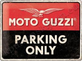 metalen reclamebord Moto guzzi parking only 30-40 cm