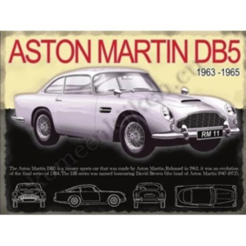 blikken wandplaat Aston Martin DB5 dimensions 30-40 cm