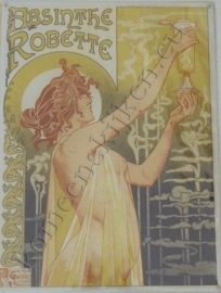 metalen reclameplaat absinth robette 30-40 cm