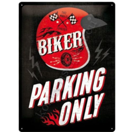 metalen wandplaat biker parking only 30-40 cm