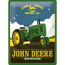 metalen reclamebord John Deere Made With Pride 30x40 cm