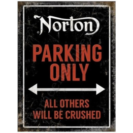 metal wall sign norton parking only 30-40 cm