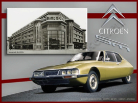 blikken reclamebord Citroen SM geel de Lyon 30-40 cm