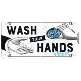 hanging sign wash your hands 10x20 cm