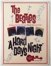 metalen affiche van the beatles a hard day night 30-40 cm