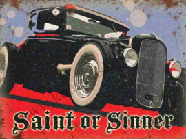 metalen wandplaat Saint or Sinner 30x40 cm