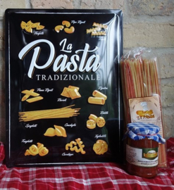 metalen wandbord la pasta tradizionale 30-40 cm