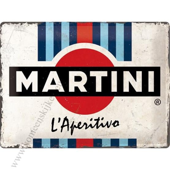 metalen wandplaat Martini l'aperitivo 30x40 cm