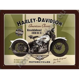 metalen wandbord HD knucklehead 15-20 cm