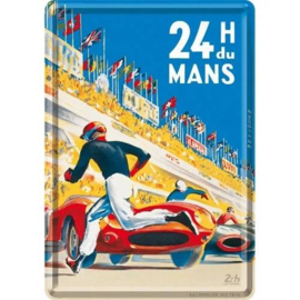 Metal Card 24h Le Mans Racing Poster Blue ansichtkaart 10x14 cm