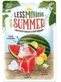 blikken muurbord less monday's more summer, watermelon 20x30 cm