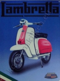 metalen wandplaat lambretta blauw 30-40 cm