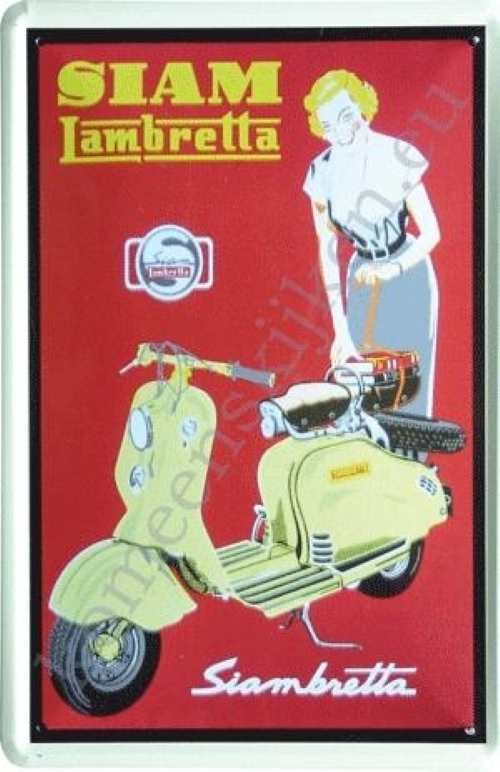 metalen reclamebord Siam lambretta / Siambretta 20-30 cm