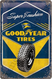 metalen wandbord Goodyear super cushion 20-30 cm