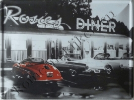 metalen wandbord rosie`s diner porsche 356 30-40 cm