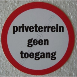 sticker priveterrein geen toegang 7,5 cm