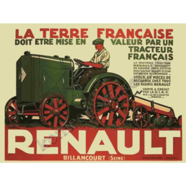 metalen reclamebord renault tracteur affiche 15x21 cm
