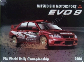 metalen wandplaat mitsubishi evo 9 / rally 30-40 cm