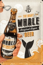 blikken bord whale beer 20-30 CM